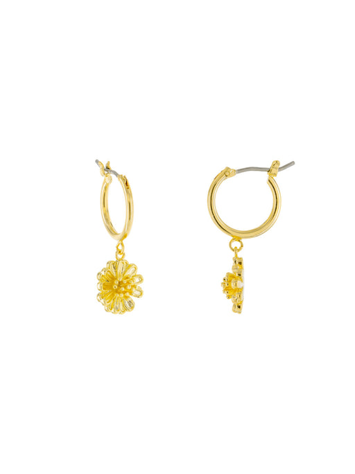 Blooming Flower Charm Hoops | Gold Plated Earrings | Light Years Jewelry