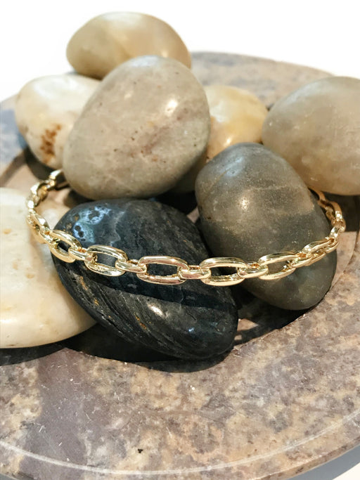 Gold Chain Link Cuff | Trendy Fashion Bracelet | Light Years Jewelry