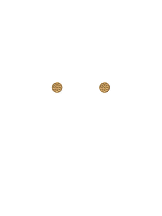 Flower Stamped Disc Posts | Gold Filled USA Studs Earrings | Light Years