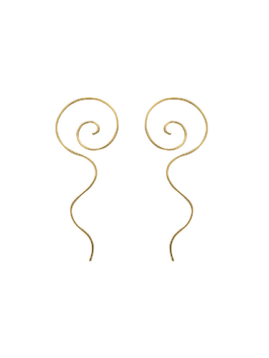 Long Tail Spiral Earrings | Sterling Silver Gold Filled | Light Years