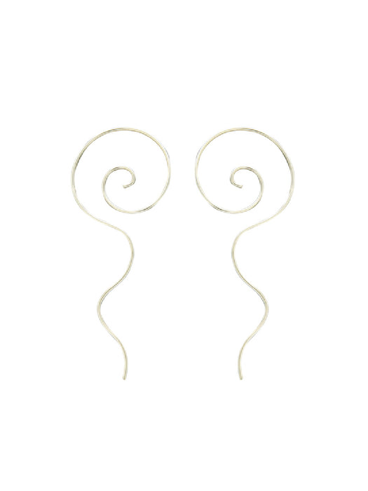 Long Tail Spiral Earrings | Sterling Silver Gold Filled | Light Years