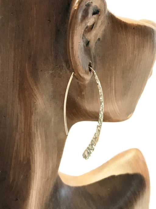 Sleek Hammered Ear Threads | 14kt Gold Filled Earrings | Light Years