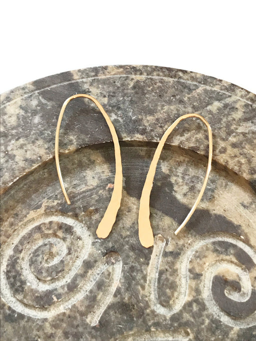 Sleek Hammered Ear Threads | 14kt Gold Filled Earrings | Light Years