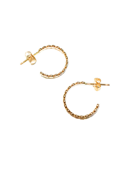 Dot Posts Hoops | 14kt Gold Filled Studs Earrings | Light Years Jewelry