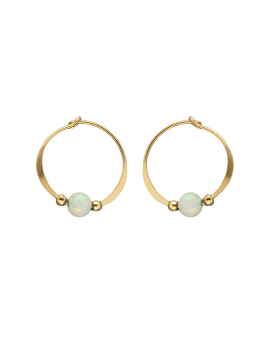 White Opal Hoops | Sterling Silver Gold Filled Earrings | Light Years