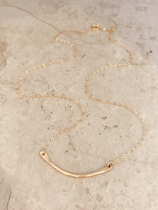 Hammered Bar Necklace | 14kt Gold Filled USA Handmade | Light Years