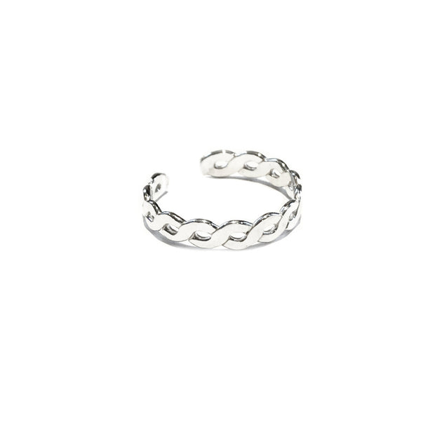 Flat Braided Band Toe Ring | Sterling Silver | Light Years Jewelry