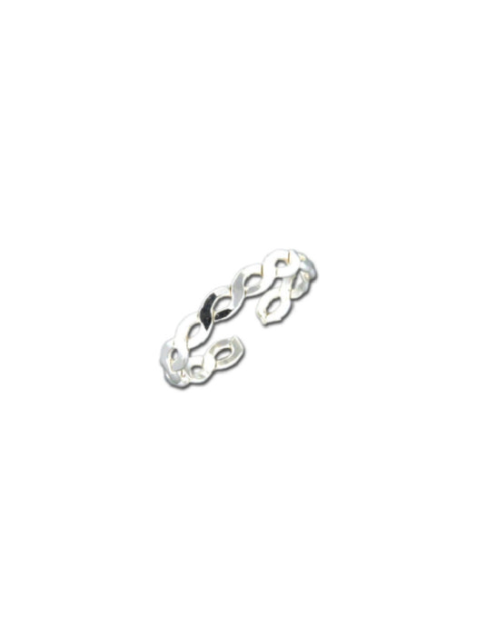 Flat Braided Band Toe Ring | Sterling Silver | Light Years Jewelry