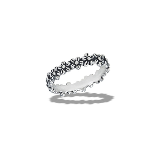 Ring of Flowers Band | Sterling Silver Size 6 7 8 9 10 | Light Years