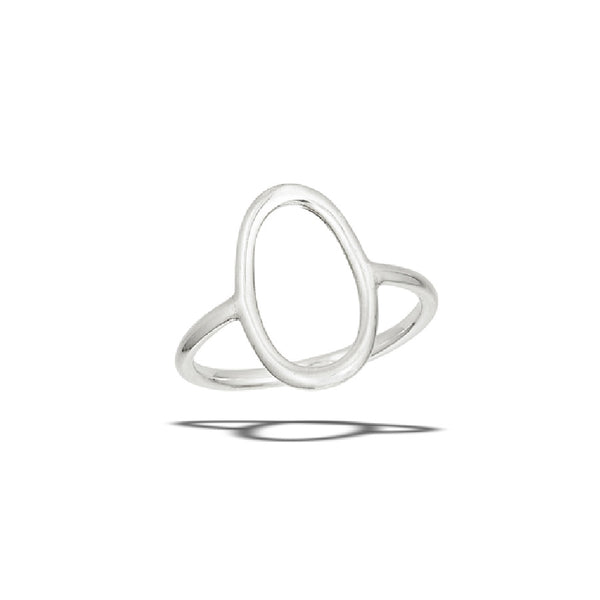 Contoured Open Oval Ring | Sterling Silver Size 6 7 8 9 10 | Light Years