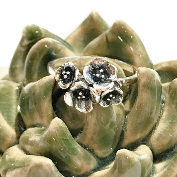 Flower Bouquet Ring | Sterling Silver Size 6 7 8 9 | Light Years Jewelry