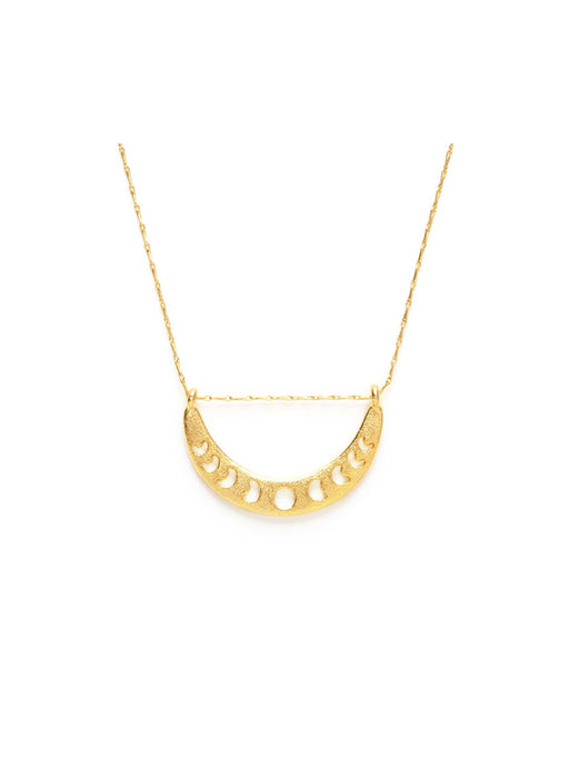 Moon Phase Crescent Necklace | 14kt Gold Plated Chain | Light Years
