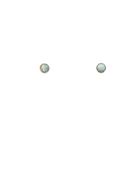 3mm White Blue Opal Posts | Sterling Silver Studs Earrings | Light Years