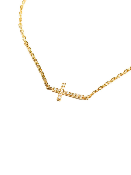 CZ Cross Bracelet | Gold Silver Plated Chain | Light Years Jewelry