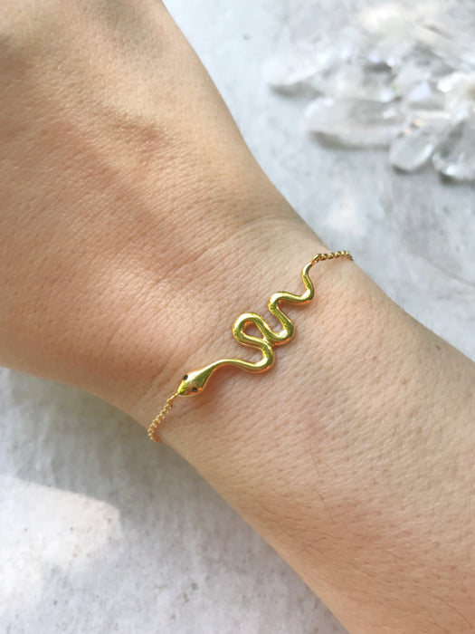 Slithering Snake Bracelet | Silver Gold Chain | Light Years Jewelry Gold Plated