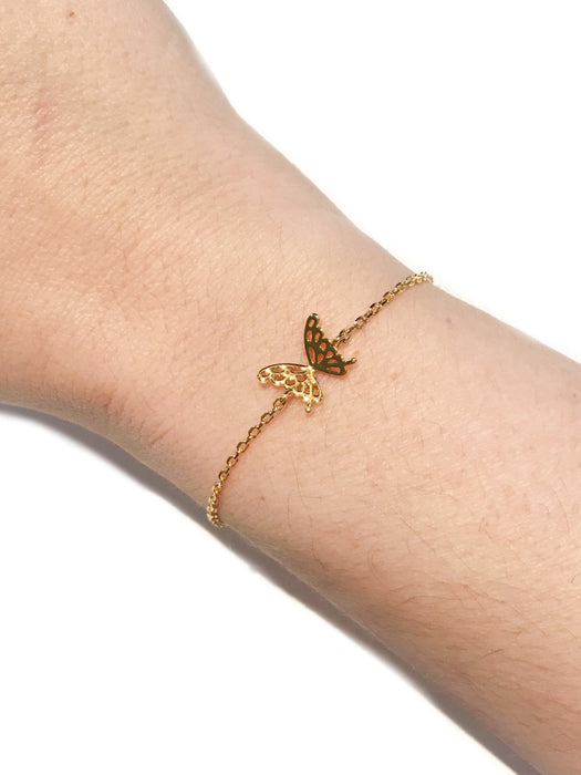 Cutout Butterfly Bracelet | Gold Plated Chain | Light Years Jewelry