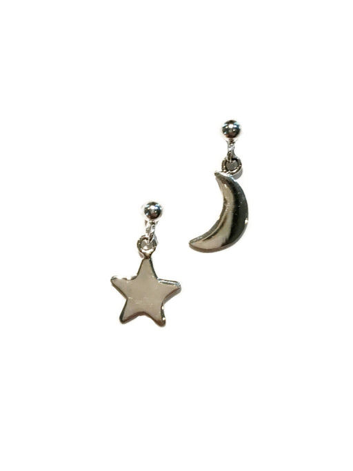 Star & Moon Mismatched Posts | Sterling Silver Earrings | Light Years