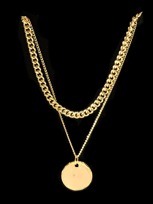 Layered Medallion Necklace | Gold Plated Chains Pendants | Light Years
