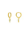 Opal & CZ Drop Huggie Hoops | Gold Plated Earrings | Light Years Jewelry