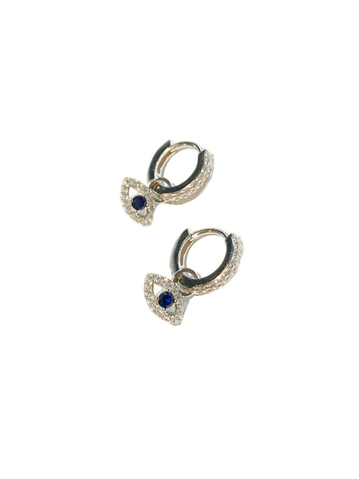 CZ Crystal Eye Huggies | Sterling Silver Earrings | Light Years Jewelry