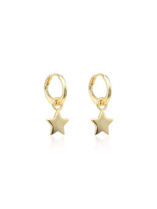 Star Charm Huggie Hoops Earrings | Gold Vermeil Sterling Silver | Light Years