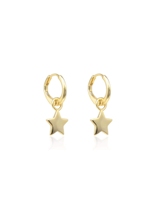 Star Charm Huggie Hoops Earrings | Gold Vermeil Sterling Silver | Light Years