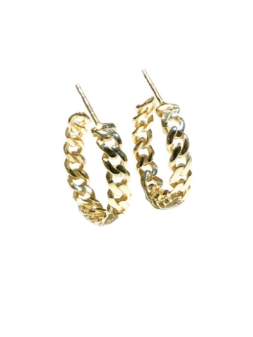 Chain Link Post Hoops | Gold Vermeil Earrings | Light Years Jewelry