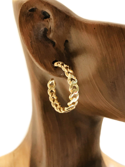 Chain Link Post Hoops | Gold Vermeil Earrings | Light Years Jewelry