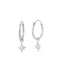 Twinkle Star Charm Hoops | Sterling Silver Dangle Earrings | Light Years