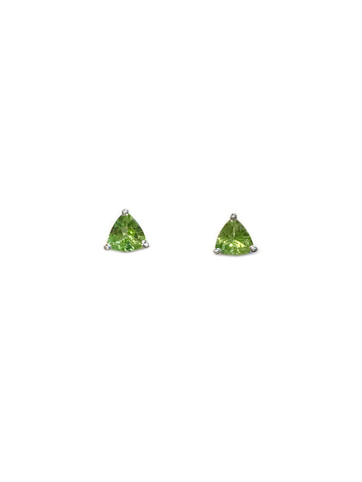 Trillion Gemstone Posts | Peridot | Sterling Silver Studs Earrings | Light Years