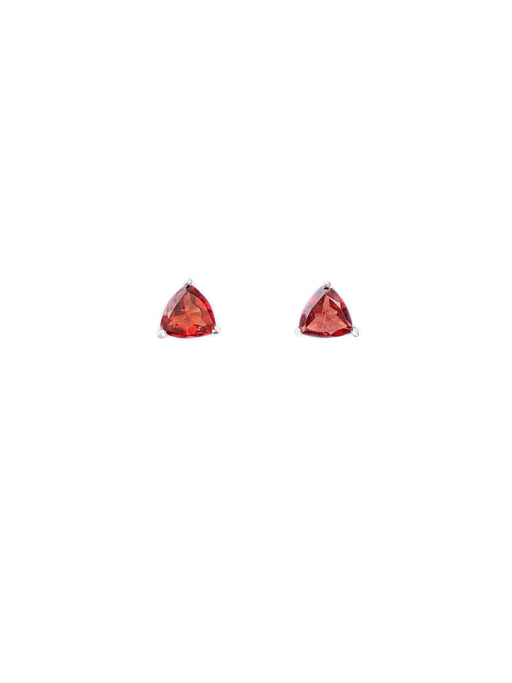Trillion Gemstone Posts | Garnet | Sterling Silver Studs Earrings | Light Years