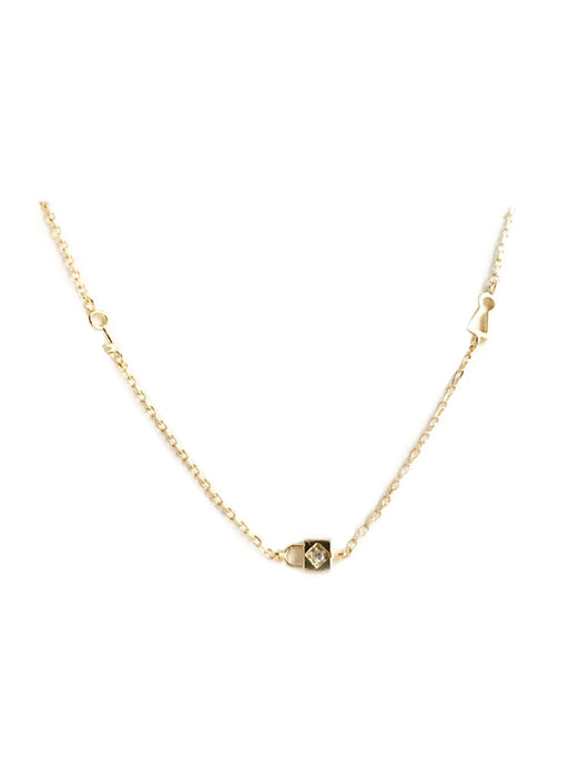 Lock & Key Choker Necklace | Gold Plated Chain | Light Years Jewelry