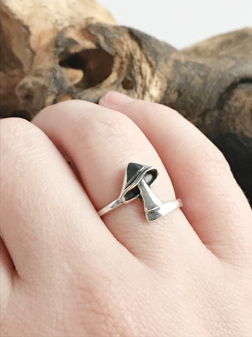 Mushroom Ring | Sterling Silver Size 5 6 7 8 9 10 | Light Years Jewelry