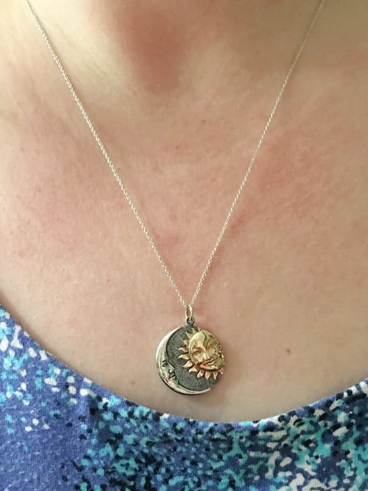 Night Sky Sun Moon Celestial Necklace | Sterling Silver Chain | Light Years