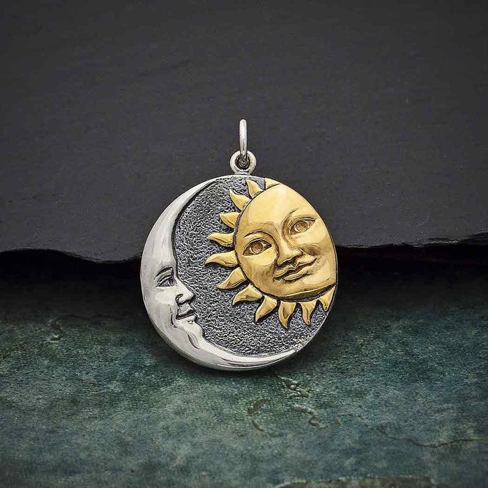 Night Sky Sun Moon Celestial Necklace | Sterling Silver Chain | Light Years