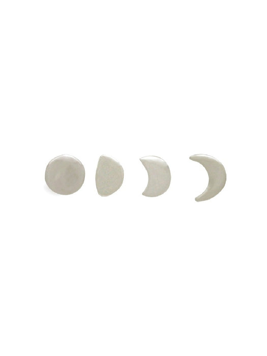 Moon Phase Studs Set | Sterling Silver Posts Earrings | Light Years