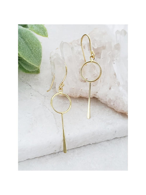 Circle & Paddle Dangles | 14kt Gold Vermeil Earrings | Light Years