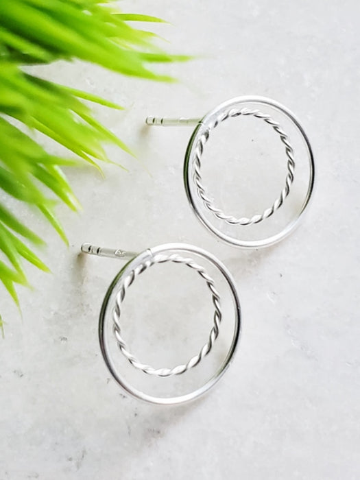 Double Ring Posts | Sterling Silver Studs Earrings | Light Years Jewelry