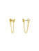 CZ Butterfly Chain Back Posts | Gold Plated Studs Earrings | Light Years