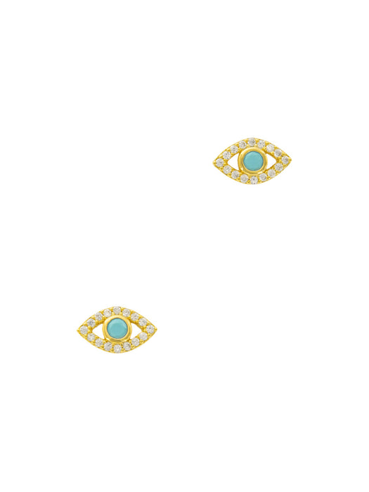 CZ Evil Eye Posts | Gold Plated Stud Earrings | Light Years Jewelry