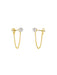 Pearl Chain Wrap Back Posts | Gold Plated Studs Earrings | Light Years