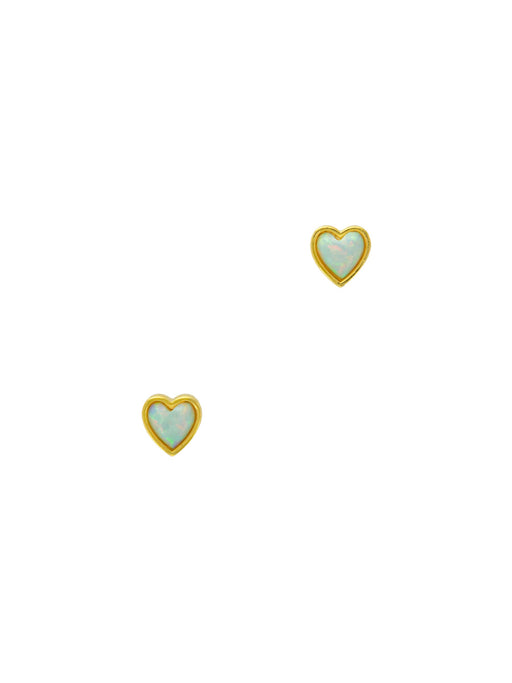 Sweetheart Opal Posts | Gold Plated Studs Earrings | Light Years Jewelry