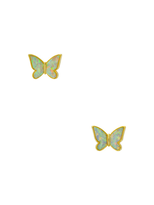Opal Inlay Butterfly Posts | Gold Plated Studs Earrings | Light Years