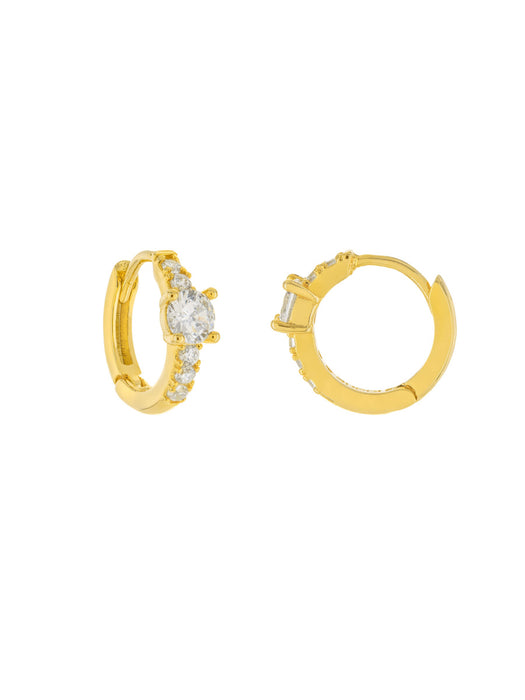 Elegant CZ Huggie Hoops | Gold Plated Earrings | Light Years Jewelry