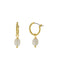 Pearl Charm Dangle Hoops | Gold Plated Earrings | Light Years Jewelry