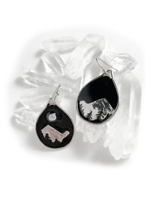 Mountain Range Enamel Earrings | Silver Dangles | Light Years Jewelry