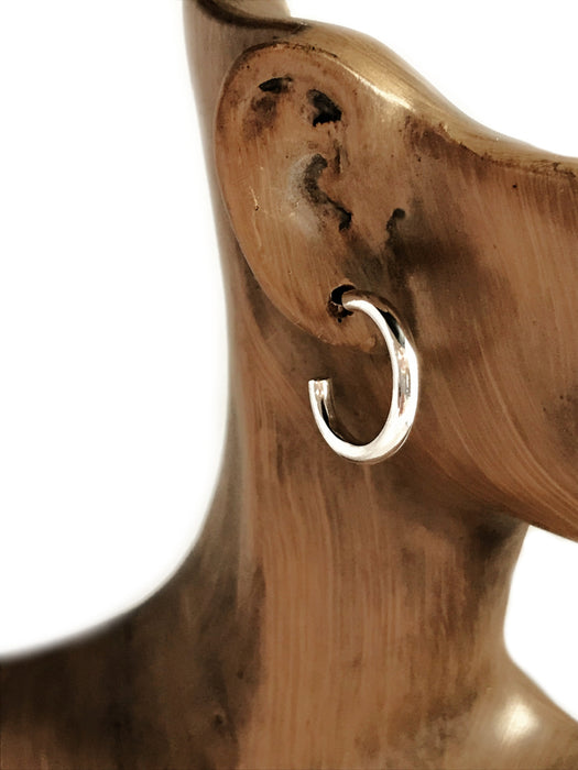 Silver Tube Hoops | 3/4" .75" Studs Posts Earrings | Light Years Jewelry