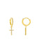 CZ Cross HuggiesHoops | Gold Plated Earrings | Light Years Jewelry