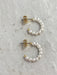 Small Pearl Bead Post Hoops | Gold Plated Studs Earrings | Light Years Jewelry