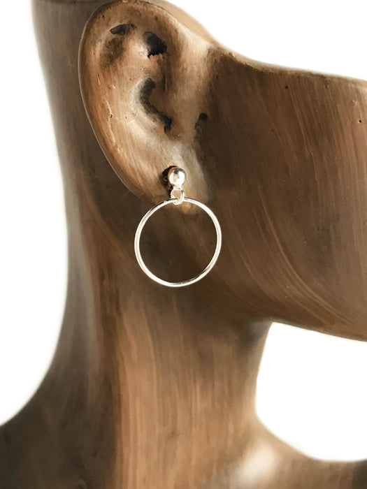 Ball Posts with Ring Earrings | Sterling Silver Studs | Light Years